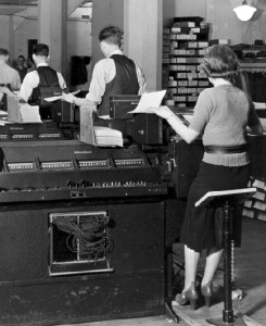 IBM punched card Accounting Machines in 1936